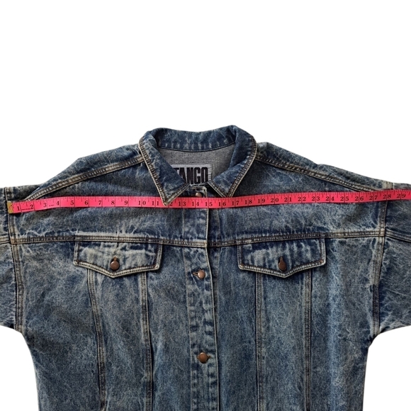 Tango Vintage Style Washed Denim Jacket Or Dress Marble Acid Wash Coat Unisex - Picture 11 of 13